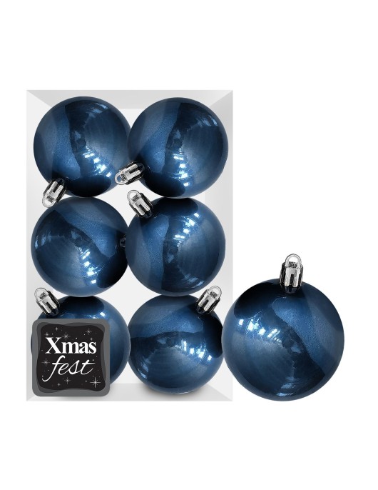 Μπάλες Γυαλιστερές Σκούρο Πετρόλ πακ=6τεμ φ6 ø6cm Xmasfest 1133565