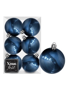 Μπάλες Γυαλιστερές Σκούρο Πετρόλ πακ=6τεμ φ8 ø8cm Xmasfest 1133566