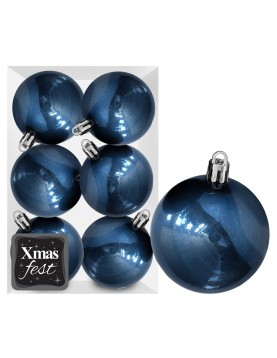 Μπάλες Γυαλιστερές Σκούρο Πετρόλ πακ=6τεμ φ10 ø10cm Xmasfest 1133567