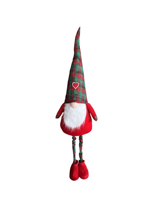 Άγιος Νάνος Γίγας με Σκούφο Καρό 190cm Xmasfest 1133601