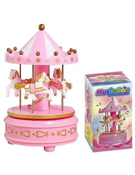 Καρουζέλ Κουρδιστό ροζ 16x11cm Xmasfest 1133608