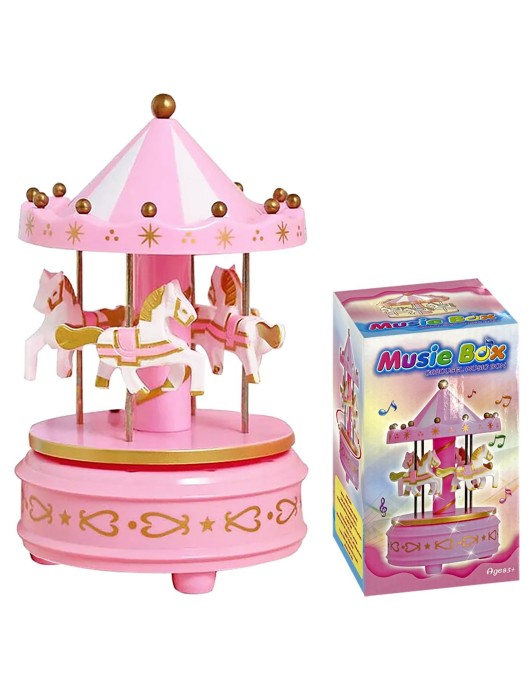 Καρουζέλ Κουρδιστό ροζ 16x11cm Xmasfest 1133608