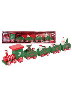 Τραινάκι Ξύλινο Χριστουγεννιάτικο 25x5,5cm Xmasfest 1133610