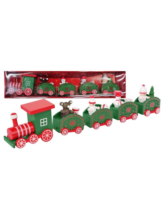 Τραινάκι Ξύλινο Χριστουγεννιάτικο 25x5,5cm Xmasfest 1133610