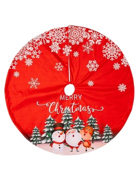 Ποδιά Δέντρου Βελουτέ Χοντρή με Χιόνια ø120cm Xmasfest 1133617