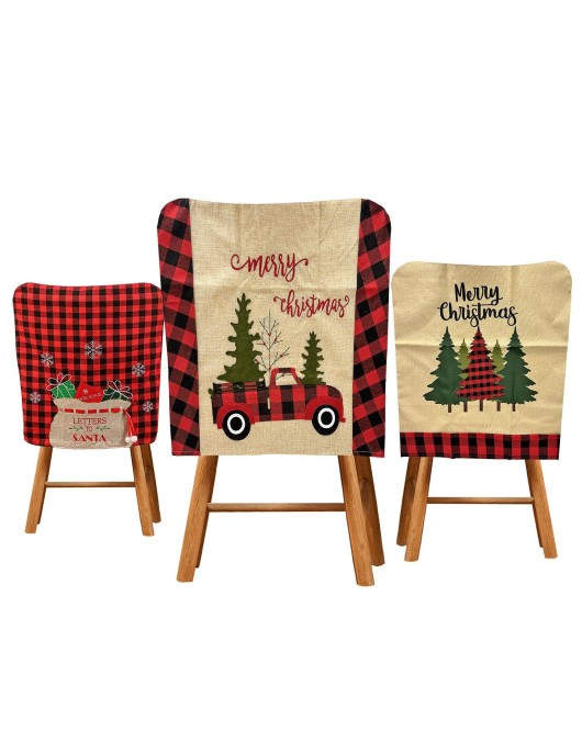 Κάλυμμα Καρέκλας Xmas Καρώ 49x47cm Xmasfest 1133624