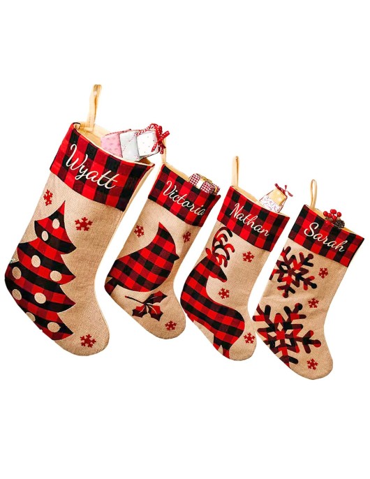 Μπότα Χριστουγέννων Καρώ Κόκκινη 48x28cm Xmasfest 1133640