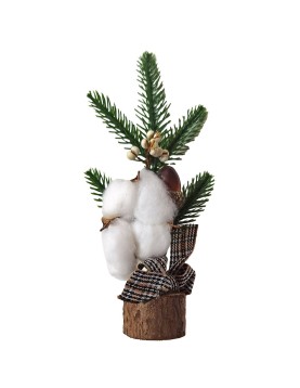 Δεντράκι σε Κορμό με Καρώ Φιόγκο 24cm Xmasfest 1133651