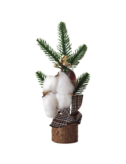 Δεντράκι σε Κορμό με Καρώ Φιόγκο 24cm Xmasfest 1133651