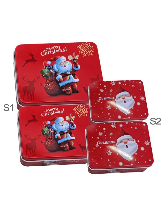 Κουτιά Μεταλλικά Xmas σετ=2 τεμ Ορθογώνια 14x10x4cm & 12x9x3,5cm Xmasfest 1133684