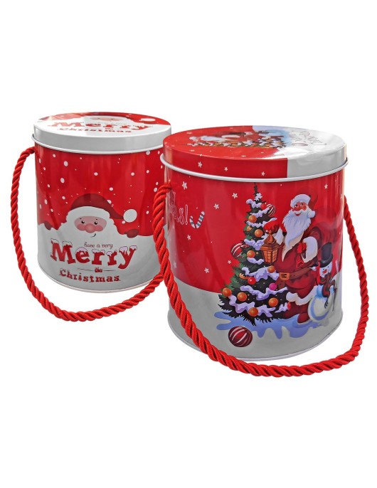 Κουτί Μεταλλικό Κυλινδρικό με Κορδόνι Xmas 11x11cm Xmasfest 1133685