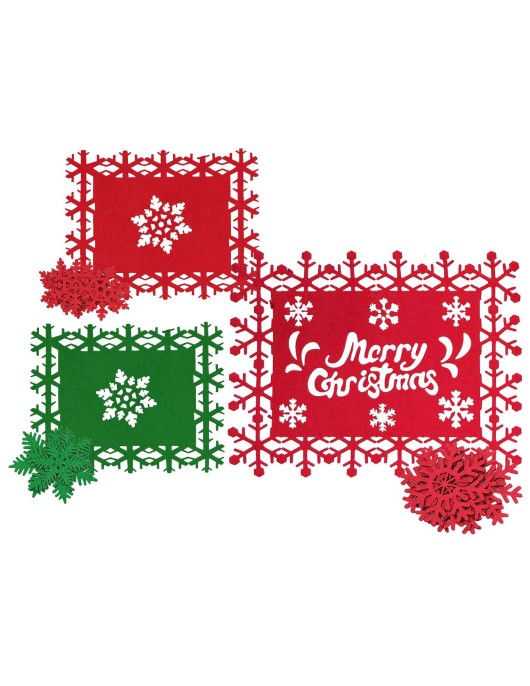 Σουπλά & Σουβέρ Τσόχινα σετ=4 + 4 τεμ Σουπλά= 33x25cm, Σουβέρ= ~10cm Xmasfest 1133697