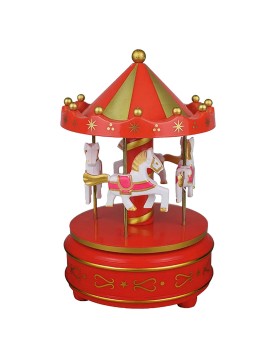 Καρουζέλ Κουρδιστό Κόκκινο-Χρυσό 17x11cm Xmasfest 1133698