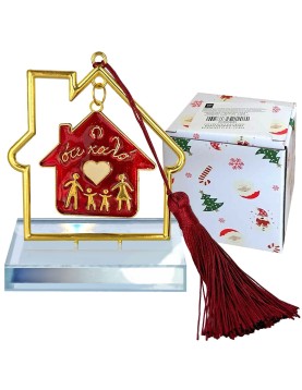 Γούρι Επιτραπέζιο Κρυστάλινο Σπιτάκι ~8x5cm Xmasfest 1133699