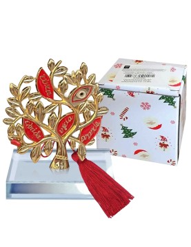 Γούρι Επιτραπέζιο Κρυστάλλινο Δέντρο με Ευχές ~8x5cm Xmasfest 1133706