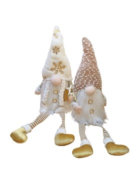 Άγιος Gnome Λευκός Μακρυά Πόδια 70cm Xmasfest 1133715