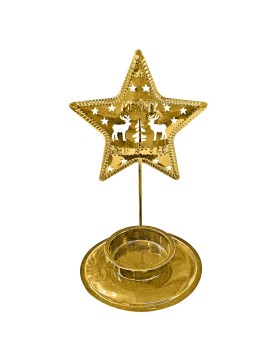 Κηροπήγιο Ρεσώ Άστρο Μεταλλικό 14,5x ø8cm Xmasfest 1133787