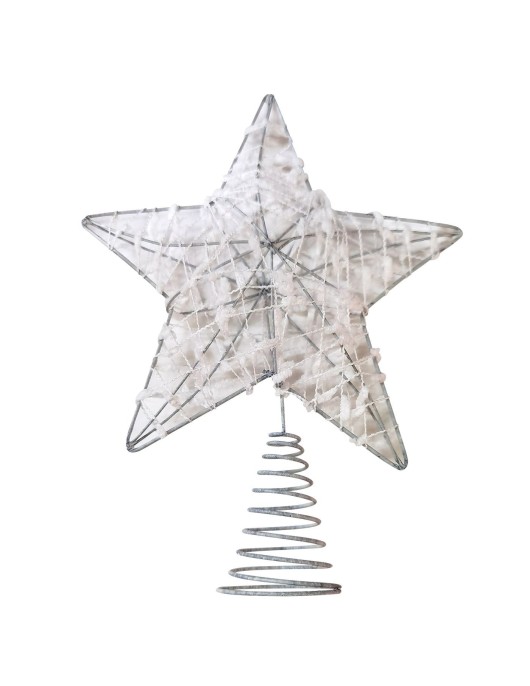 Κορυφή Δέντρου Άστρο Λευκό Μεταλλικό 23x20cm Xmasfest 1133790