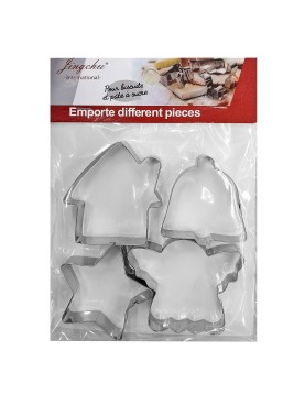 Κουπ πατ Μεταλλικά σετ=4 Φιγούρες Xmas 19x14cm (φιγούρα ~6-7cm) Xmasfest 1133818