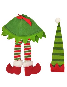 Θήκη Κρασιού Xmas Ξωτικό-Δέντρο 43cm Xmasfest 1133831