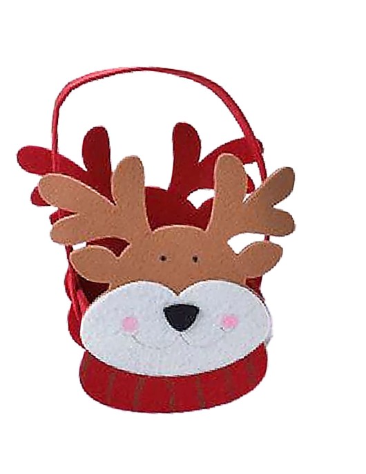 Καλάθι Τσόχινο Κεφάλι Ταράνδου 16x15x6cm Xmasfest 1133839