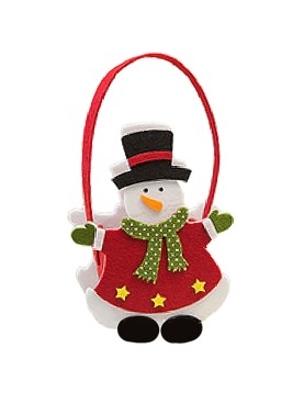 Καλάθι Τσόχινο Χιονάνθρωπος 16x15x6cm Xmasfest 1133840