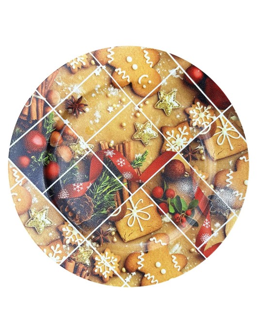 Πιατέλα Πλαστική Μπισκότα και Μπάλες ø31cm Xmasfest 1133874