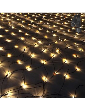 100 Λαμπάκια LED Λευκό Θερμό Δίχτυ με Επέκταση &amp; Προγράμματα Ip44 0.9x0.8m (δεν Περιέχεται ο Μετασχηματιστής) 90x80cm Xmasfest 1133879