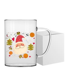 Κούπα Γυάλινη Borosilicate Άγιος Βασίλης 380ml Xmasfest 1133880
