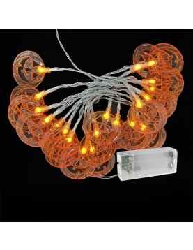 20 Λαμπάκια LED Μπαταρίας Κολοκύθες Λευκό Θερμό με Controller IP20 2,3m Xmasfest 1133888