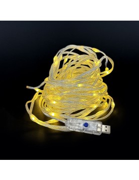 200 Λαμπάκια LED SMD Λευκό Θερμό με USB με Προγράμματα IP44 13m Xmasfest 1133890