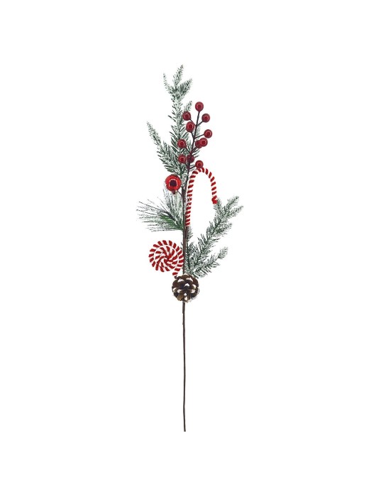 Κλαδί με Γλειφιτζούρι, Κουκουνάρι, γκι 70cm Xmasfest 1133895