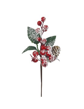 Κλαδί με γκι Χιονισμένα &amp; Κουκουνάρι 27cm Xmasfest 1133897