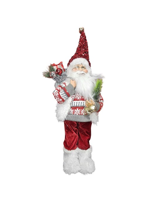 Άγιος Βασίλης Αληθοφανής με Πουλόβερ 60cm Xmasfest 1133919