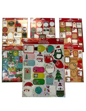 Ευχετήρια Αυτοκόλλητα Χριστουγέννων για Δώρα σετ=60τεμ 24x28,5cm Xmasfest 1133923