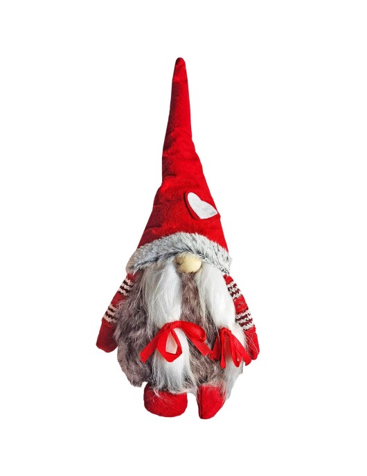 Φιγούρα Gnome με Πλεξούδες Καρδιά 34cm Xmasfest 1133939