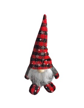 Φιγούρα Gnome με Καρώ Σκούφο 28cm Xmasfest 1133948