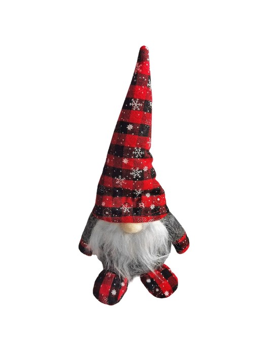 Φιγούρα Gnome με Καρώ Σκούφο 28cm Xmasfest 1133948