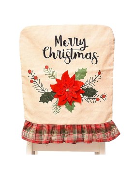 Κάλυμμα Πλάτης Καρέκλας Λινάτσα με 3D Αλεξανδρινό 54x49cm Xmasfest 1133957