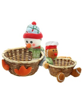 Καλάθι με Χριστουγεννιάτικη Φιγούρα ø18 x Y:17cm Xmasfest 1133979