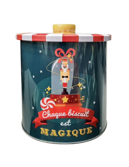 Μεταλλικό Κουτί Κυλινδρικό με Καρυοθραύστη 18x ø15,5cm Xmasfest 1133995