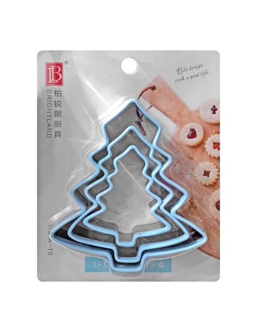 Κουπ πατ Μεταλλικά Δεντράκια σετ=3τεμ 7x6cm 9x8cm 12x10,5cm Xmasfest 1134002