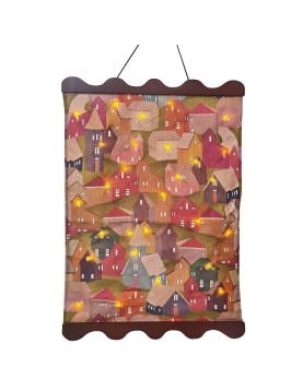 Παράσταση Πάνινη Κρεμαστή με LED 78x51cm Xmasfest 1134026