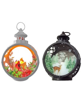 Φανάρι Χριστουγεννιάτικο 24x ø17x9cm Xmasfest 1134027