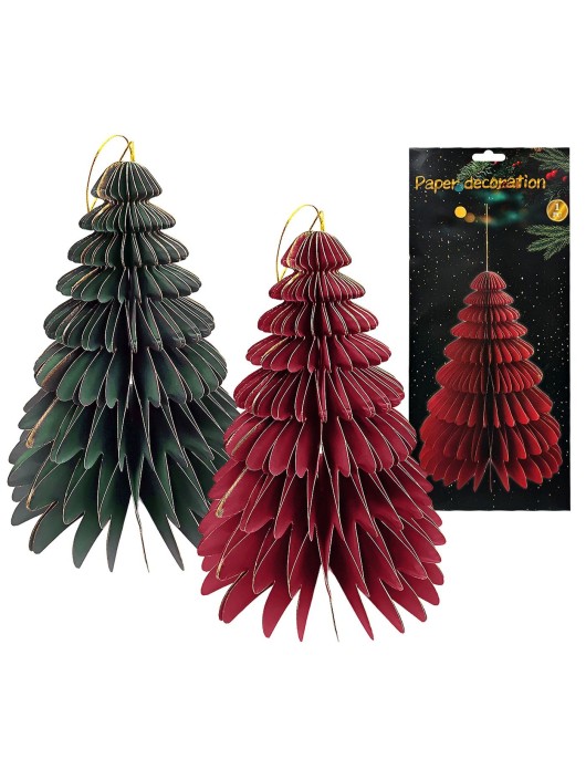 Δέντρο Χάρτινο 3D Πτυσσόμενο Μεγάλο 31x24cm Xmasfest 1134041