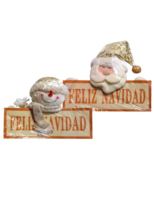 Πινακίδα Feliz Navidad με Πάνινη Φιγούρα 36x28cm Xmasfest 1134046
