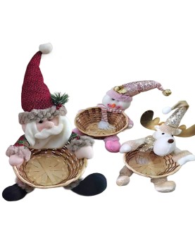 Καλάθι με Χριστουγεννιάτικη Πάνινη Φιγούρα 35x20cm Xmasfest 1134053