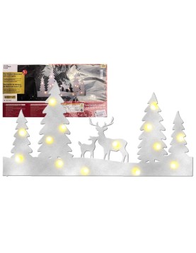 Διακόσμηση Παραθύρου Τσόχινη με LED 160cm Xmasfest 1134057