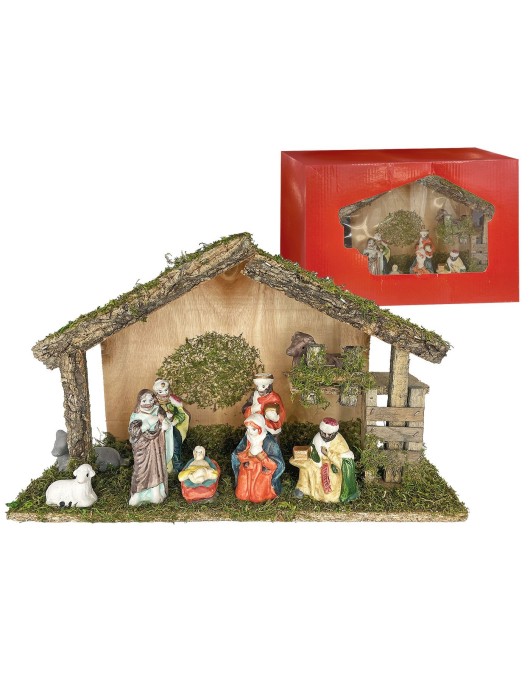 Φάτνη Ξύλινη Μεγάλη 31x20cm Xmasfest 113519