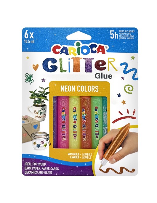 Κόλα Glitter Fluo σετ=6τεμ Carioca 6x10.5ml Carioca 42111